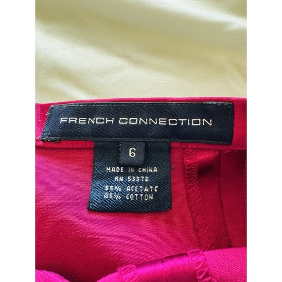 French Connection Fuchsia Pink Midi Satin Slip Skirt Size 6 Perfect Party Piece - Picture 7 of 13